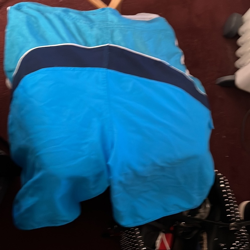 Burnaide mens size 36 Aqua blue swim suit swim trunks like new